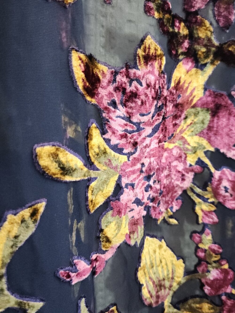 Catherines Velvet Burnout Floral Sheer Kimono Festival Whimsigoth Boho 4X/5X - Picture 8 of 13